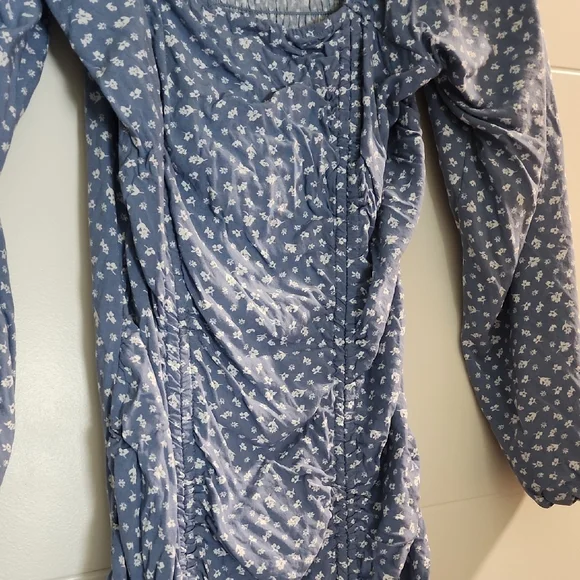 Blue Floral Women's Dress - Picture 2 of 3